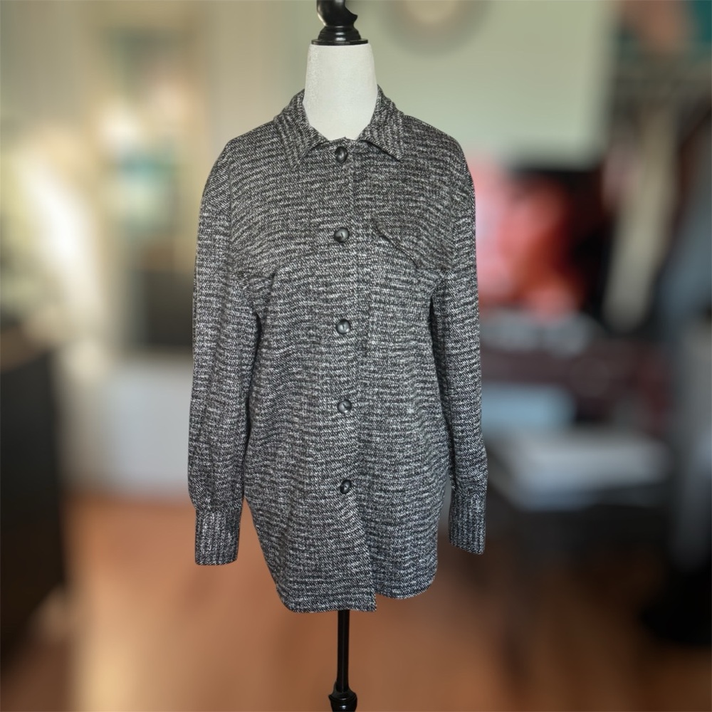 Gray Button-Up Sweater